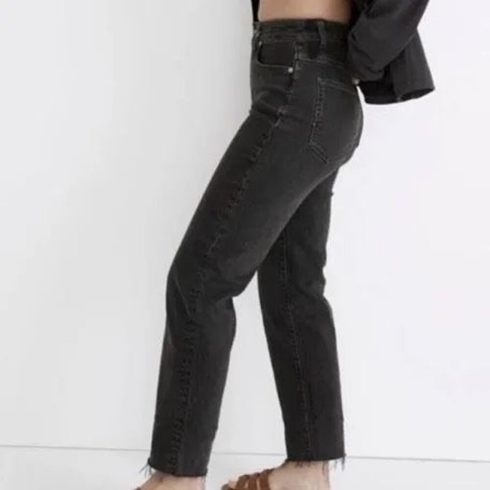 Madewell Stovepipe Jeans Size 25 Gray Raw Hem High Rise